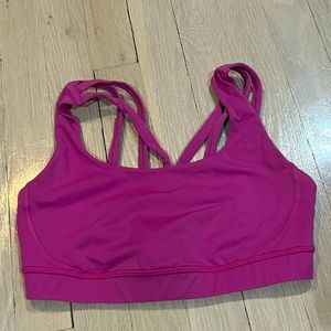 Lululemon Sports Bra! Pink with unique back. Size S.